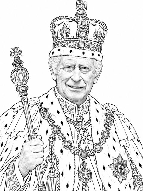 Royal family colouring page 1