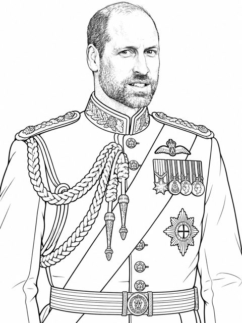Royal family colouring page 3